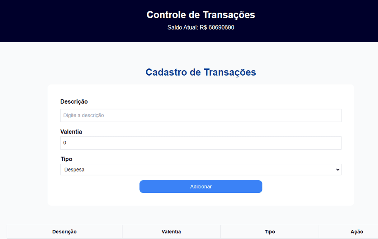 Controle de Finanças